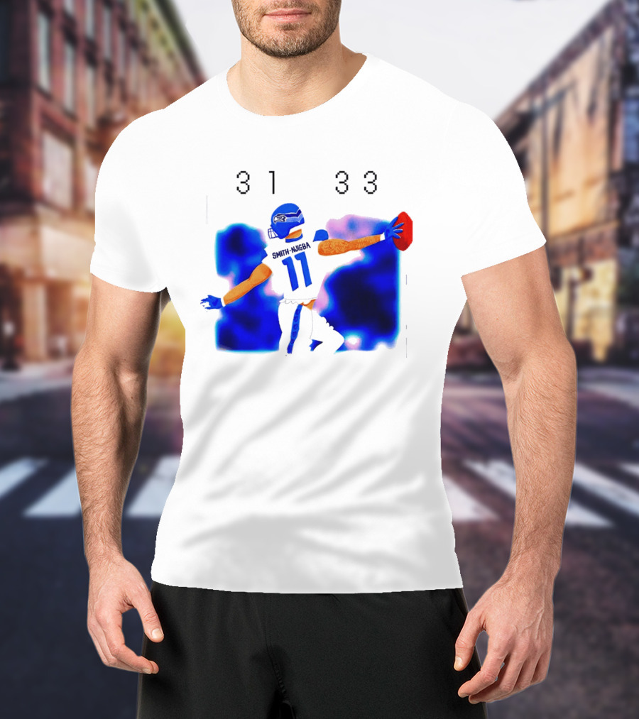 Jaxon Smith Njigba Seattle Seahawks 11 Football Catch 31 33 T-Shirt