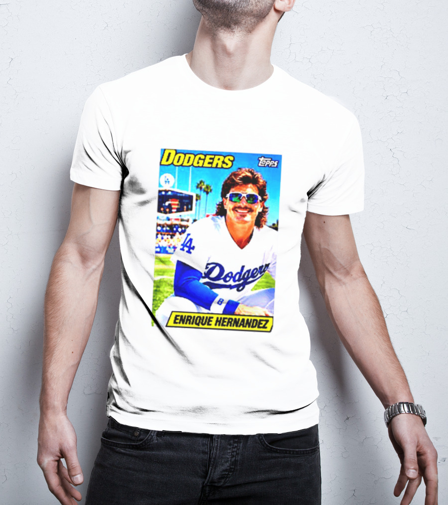 Dodgers Enrique Hernandez Topps Trading Card T-Shirt