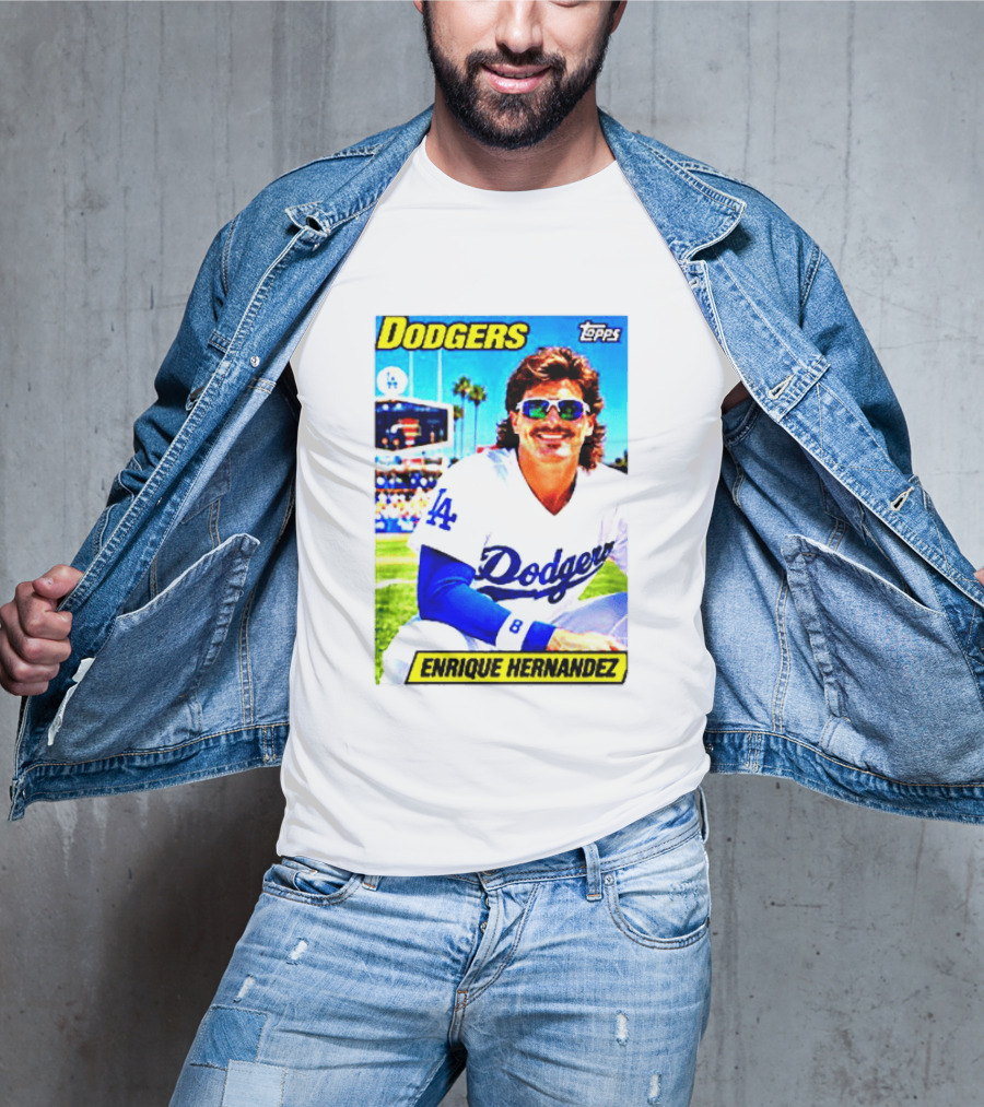 Dodgers Enrique Hernandez Topps Trading Card T-Shirt