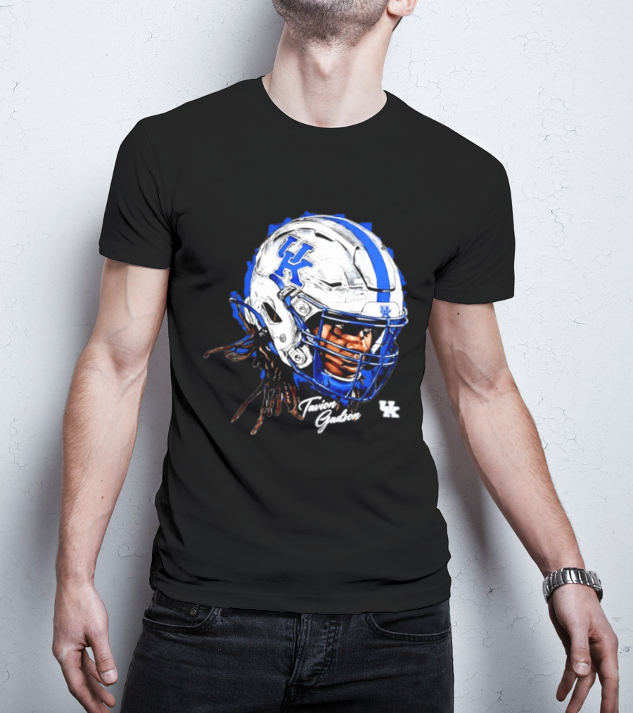 Tavion Gadson Kentucky Wildcats NCAA Football Helmet Head Swag T-Shirt