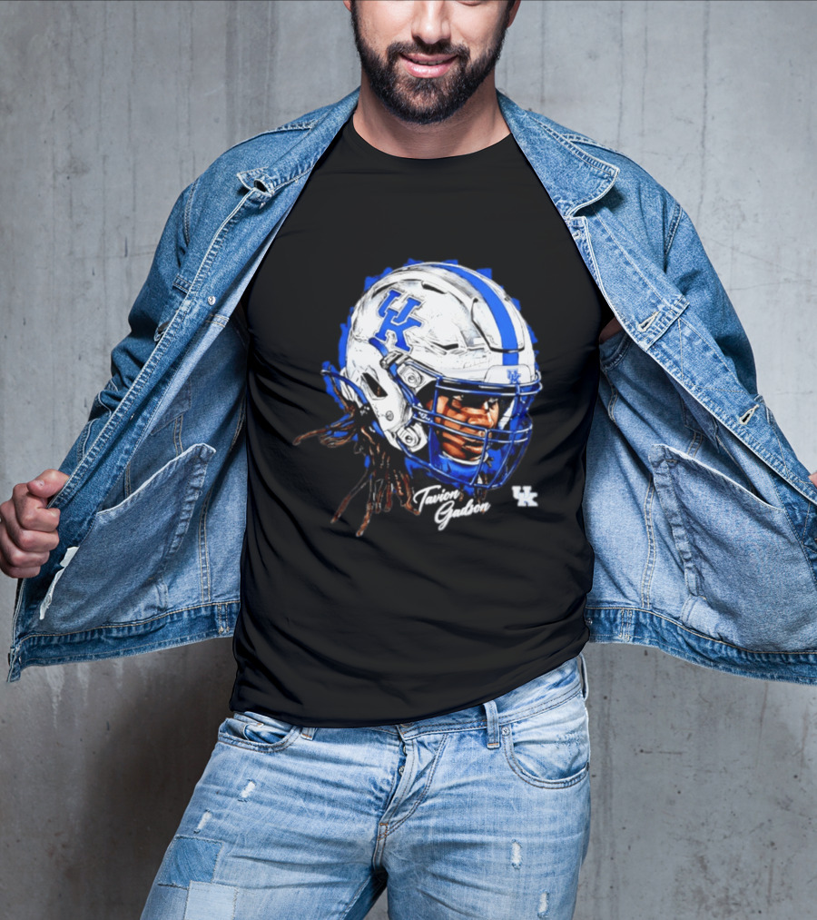 Tavion Gadson Kentucky Wildcats NCAA Football Helmet Head Swag T-Shirt