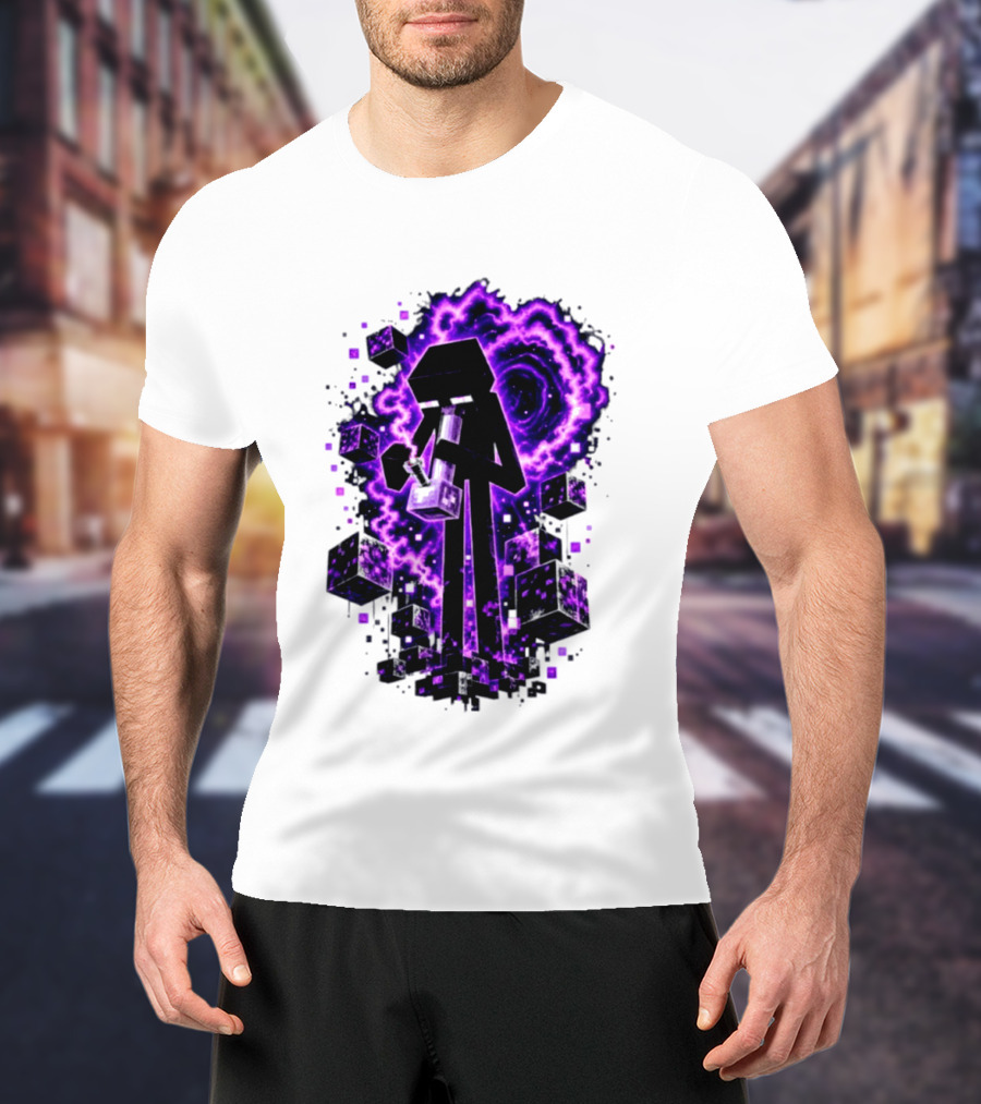 Enderman Purple Vortex Bong Villain Gaming T-Shirt