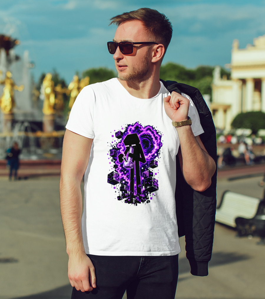 Enderman Purple Vortex Bong Villain Gaming T-Shirt