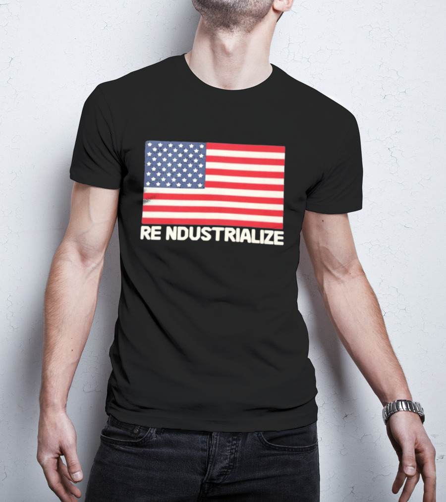 Reindustrialize United States Flag Stars And Stripes T-Shirt