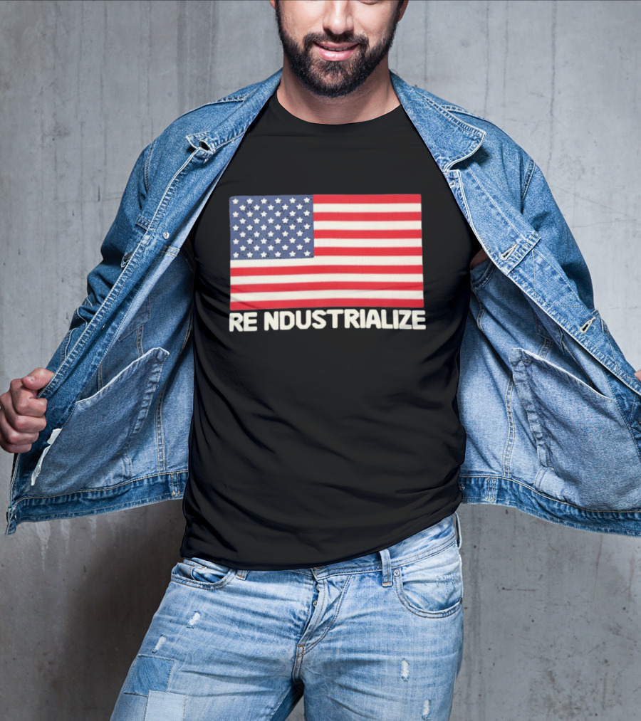 Reindustrialize United States Flag Stars And Stripes T-Shirt