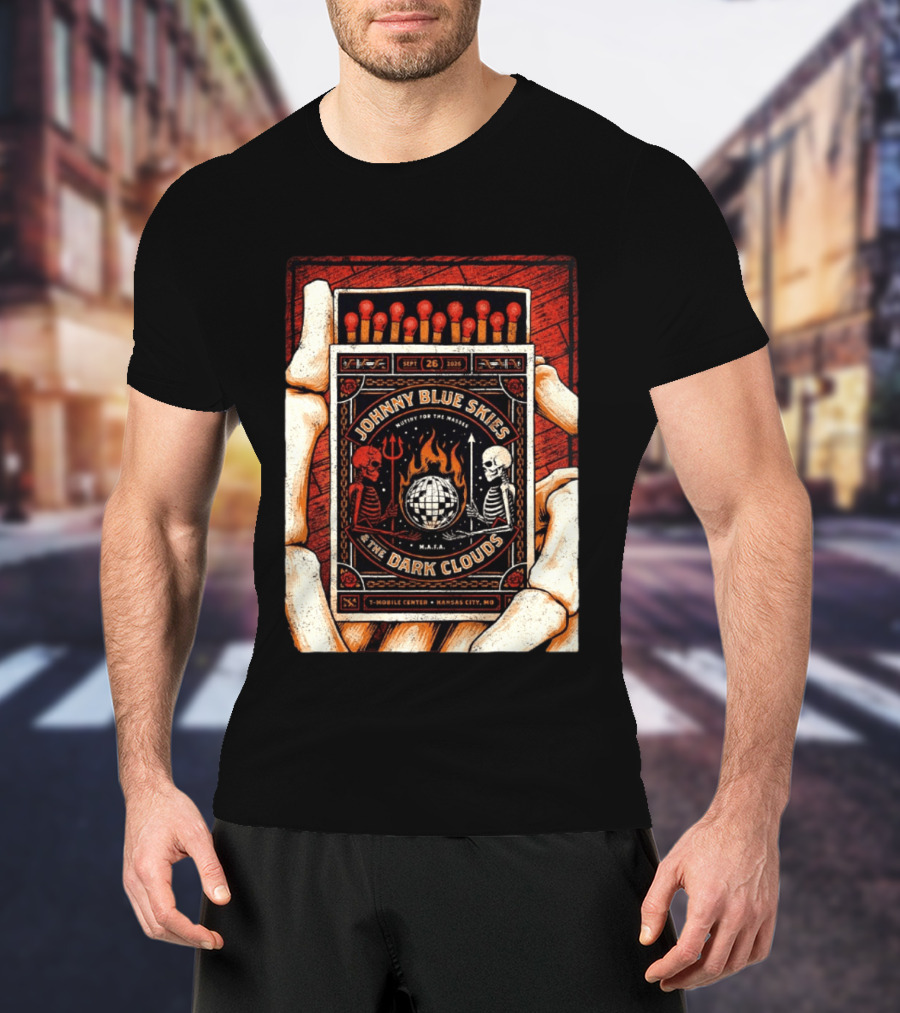 Johnny Blue Skies And The Dark Clouds Matchbox Mobile Center Kansas City MO September 26 2026 T-Shirt