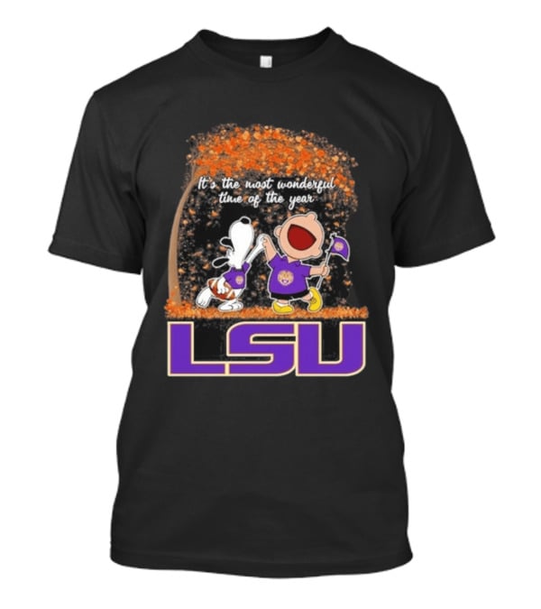 LSU Tigers Snoopy Charlie Brown 2026 Most Wonderful Time T-Shirt