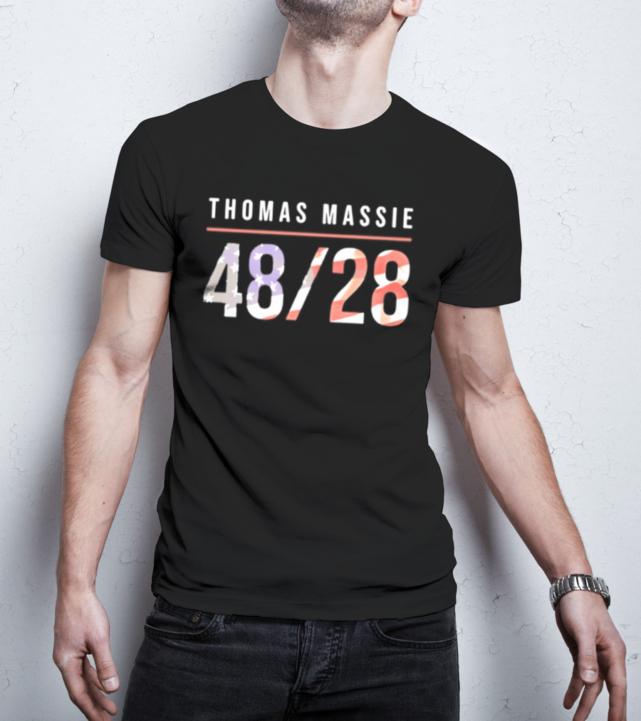 Thomas Massie 48 28 American Flag T-Shirt