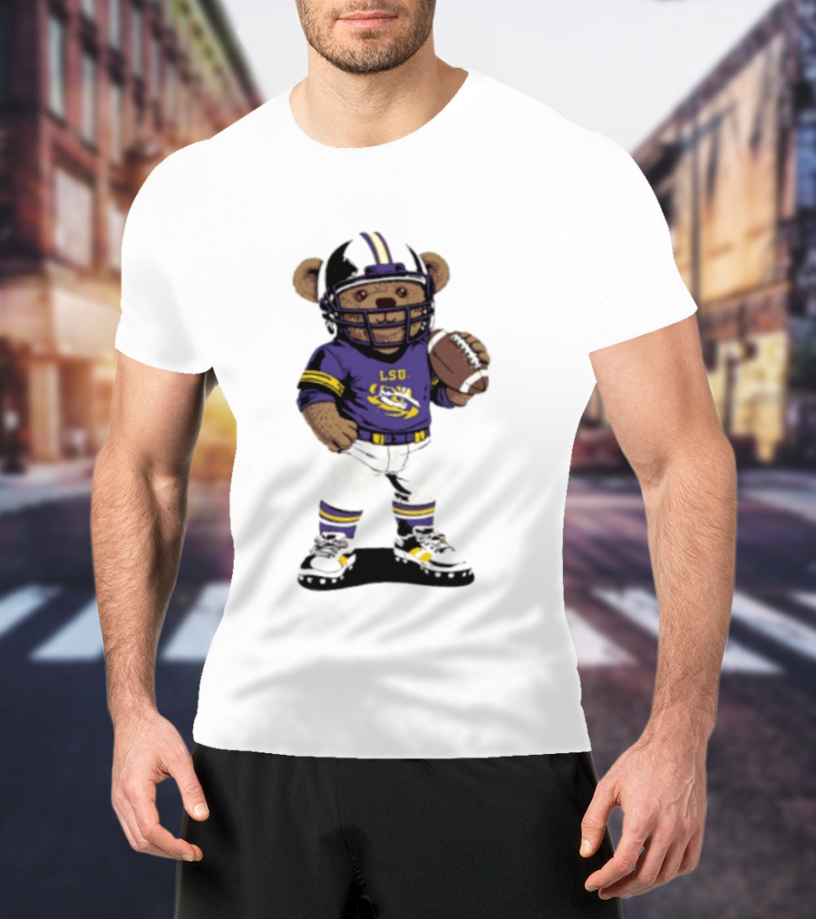 LSU Tigers 2026 NCAA Teddy Bear Football Player In Purple Uniform T-Shirt