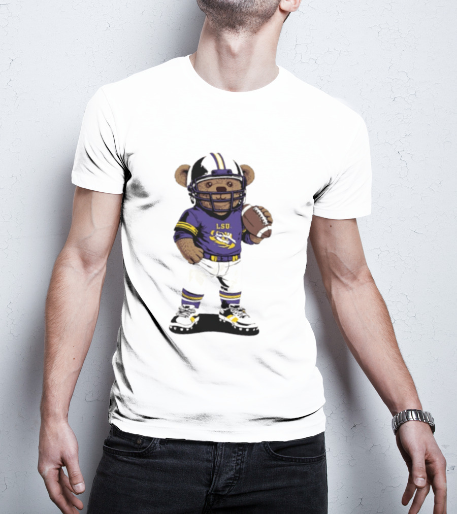 LSU Tigers 2026 NCAA Teddy Bear Football Player In Purple Uniform T-Shirt