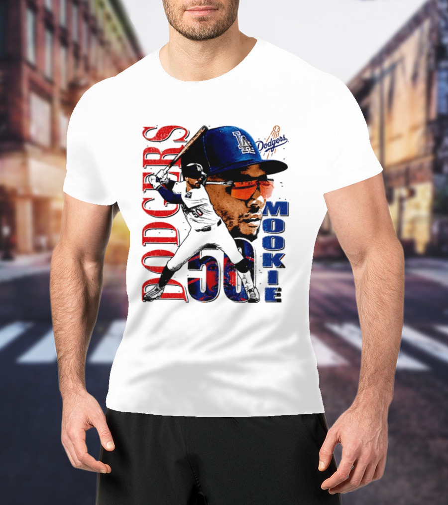 Los Angeles Dodgers Mookie Betts 50 Baseball Player Two Sided T-Shirt