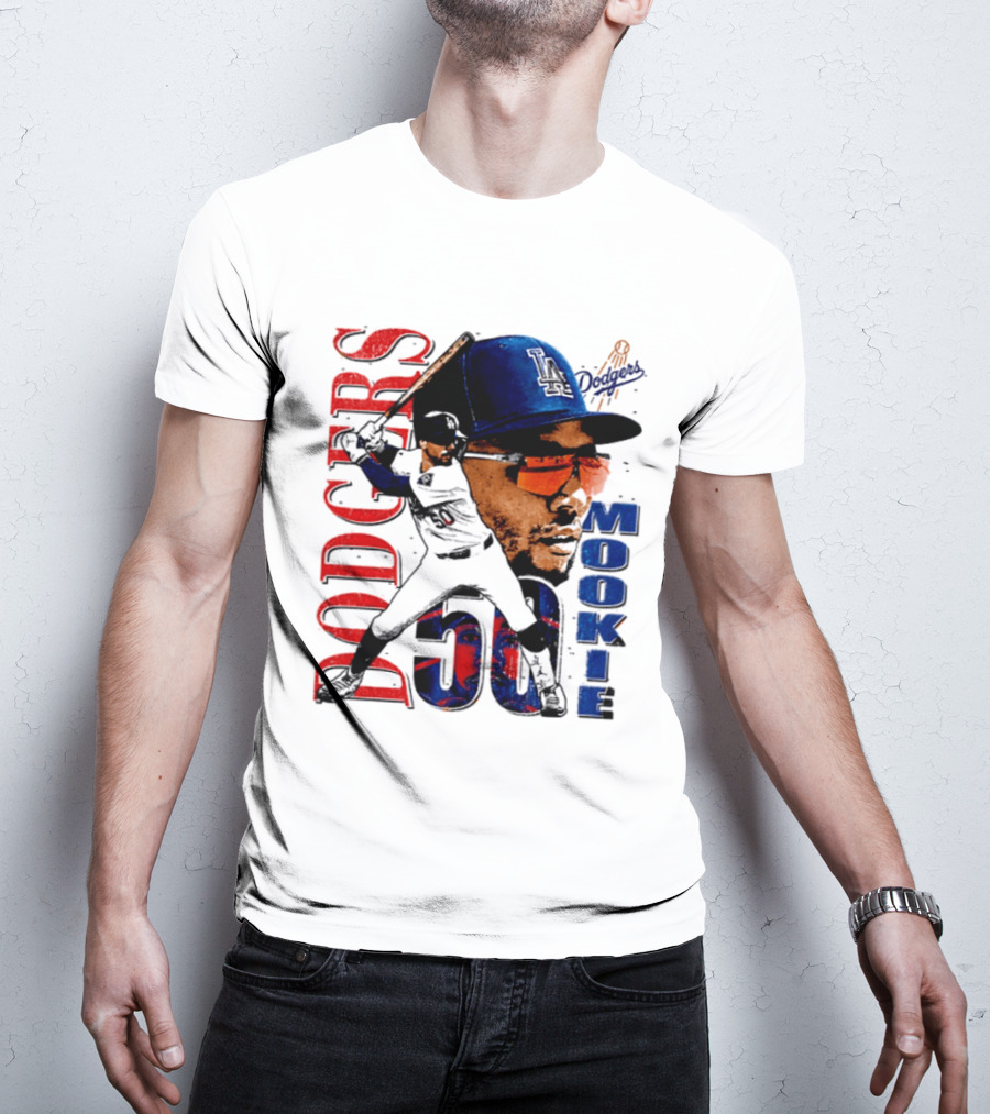 Los Angeles Dodgers Mookie Betts 50 Baseball Player Two Sided T-Shirt
