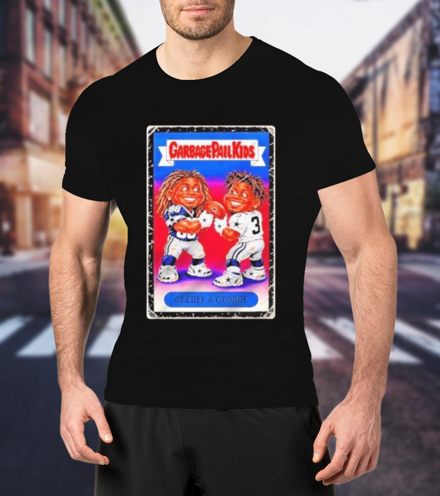 Garbage Pail Kids CeeDee George Cowboys Steelers Football Card Characters T-Shirt