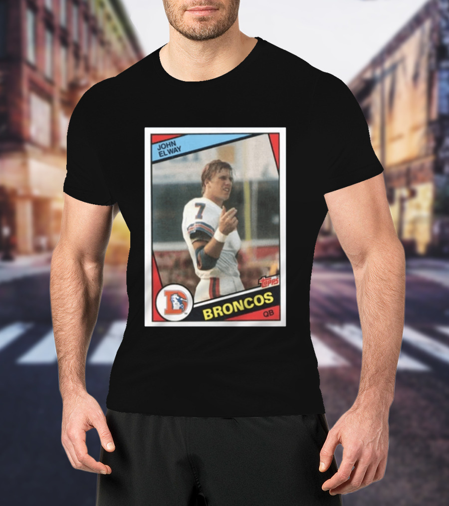 Brandon Perna John Elway Broncos Topps Card NFL QB T-Shirt