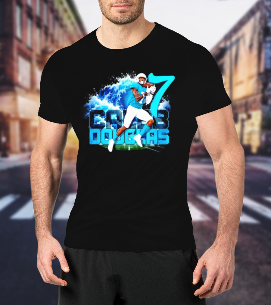 Caleb Douglas Miami Dolphins Tidal Wave Football Player Number 7 T-Shirt