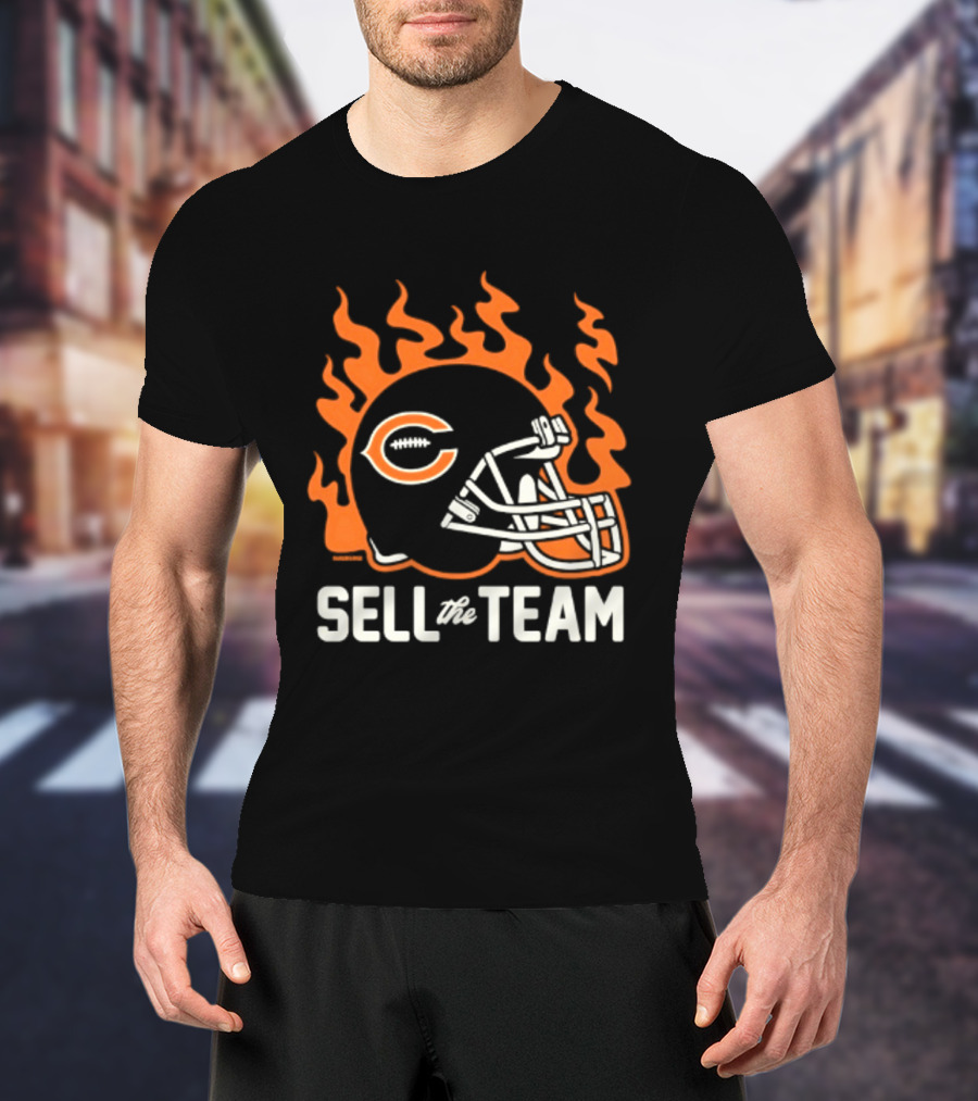 Chicago Bears Sell The Team Flaming Helmet T-Shirt
