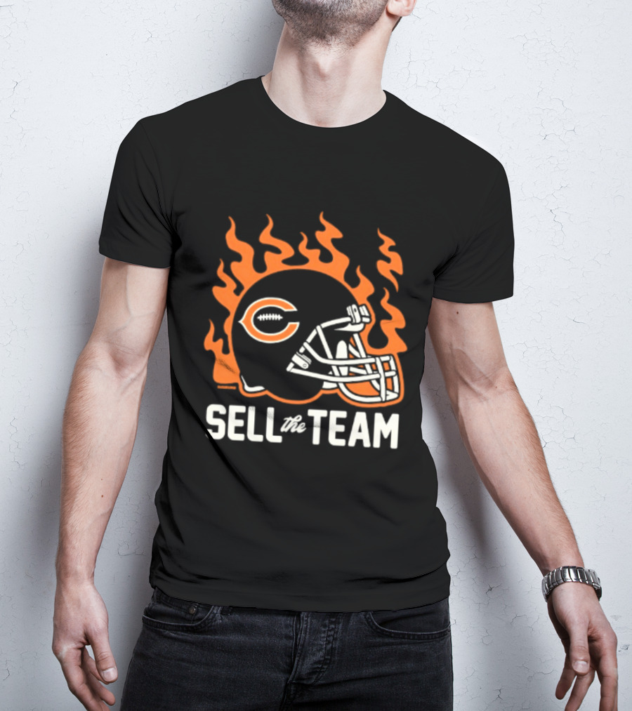 Chicago Bears Sell The Team Flaming Helmet T-Shirt