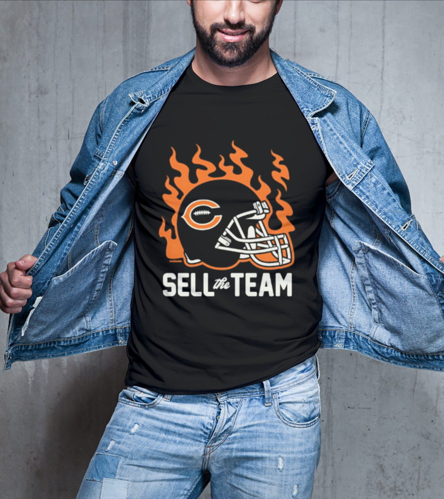 Chicago Bears Sell The Team Flaming Helmet T-Shirt