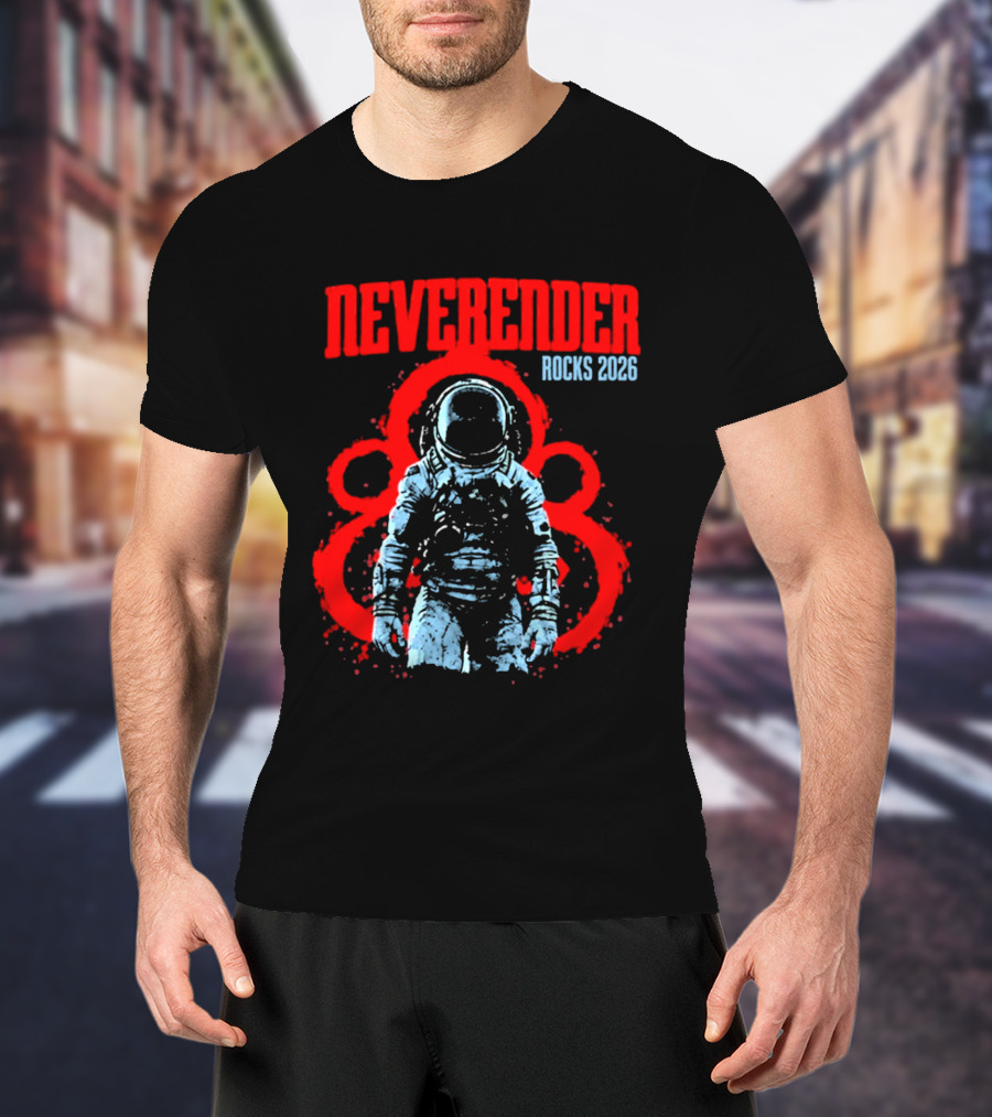 Neverender Rocks 2026 Astronaut Coheed Cambria Red Circles T-Shirt