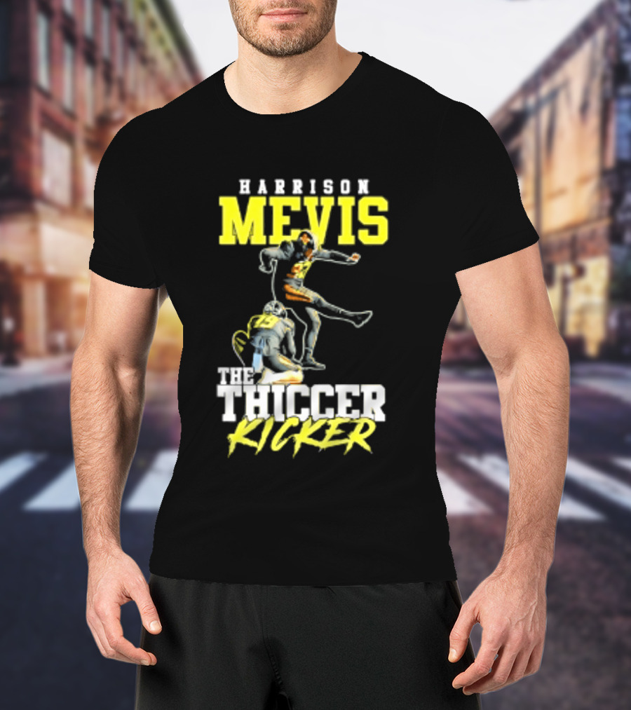 Harrison Mevis The Thiccer Kicker Football Player 92 T-Shirt