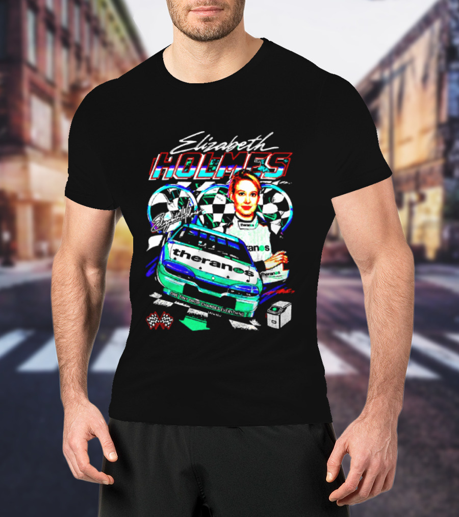 Elizabeth Holmes Theranos Racing Checkered Flag Bootleg T-Shirt