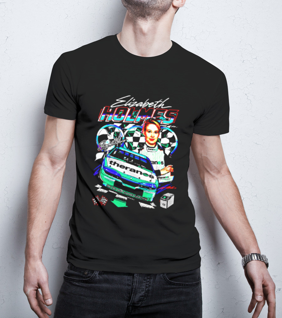 Elizabeth Holmes Theranos Racing Checkered Flag Bootleg T-Shirt