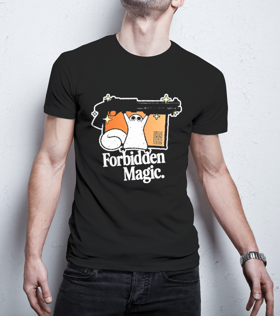 Forbidden Magic Ghost With Shotgun And Sparkles T-Shirt