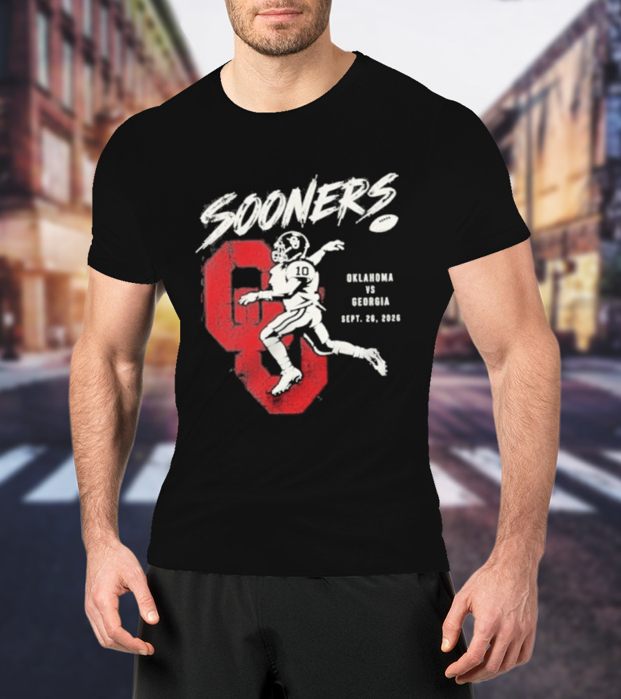 Oklahoma Sooners Vs Georgia Bulldogs Sept 26 2026 Football Matchup T-Shirt