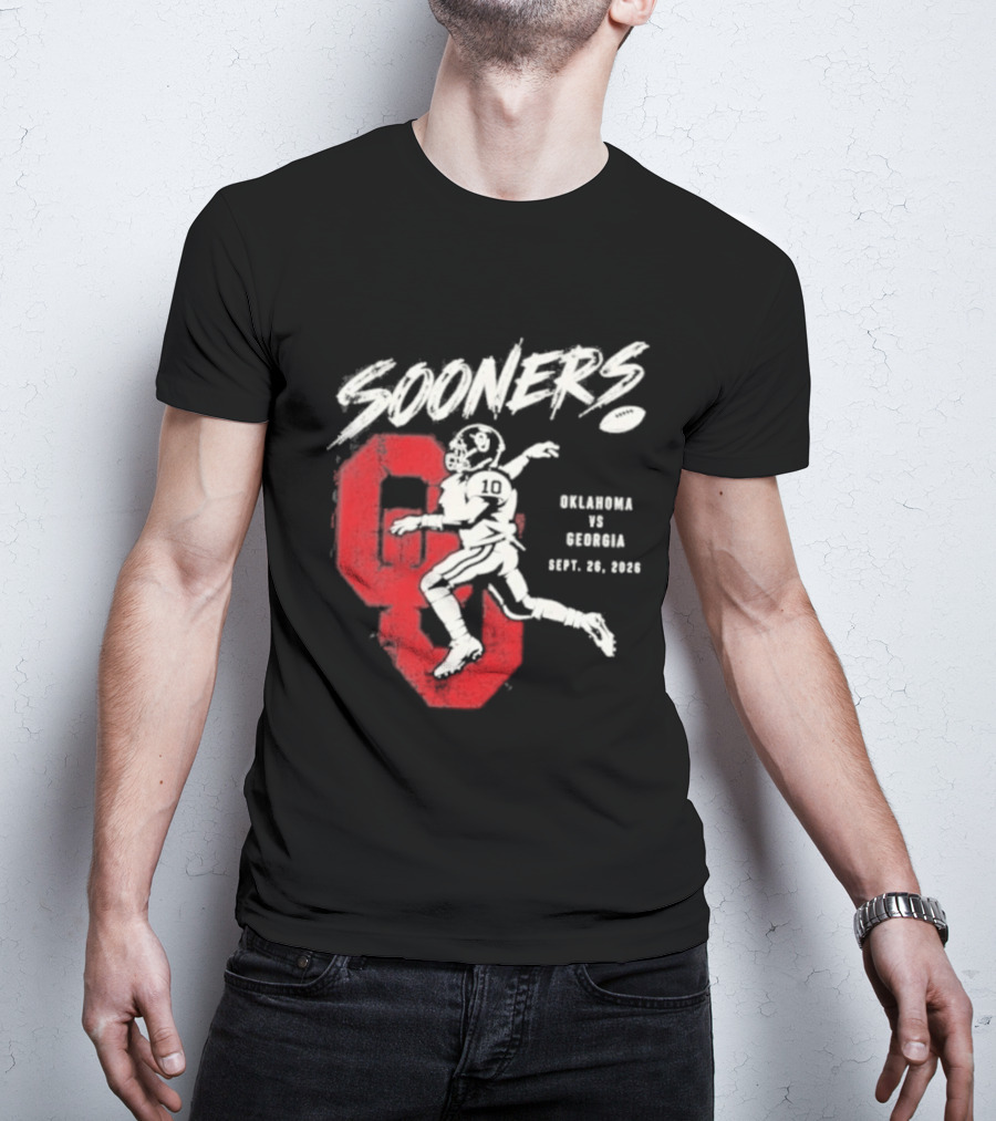 Oklahoma Sooners Vs Georgia Bulldogs Sept 26 2026 Football Matchup T-Shirt