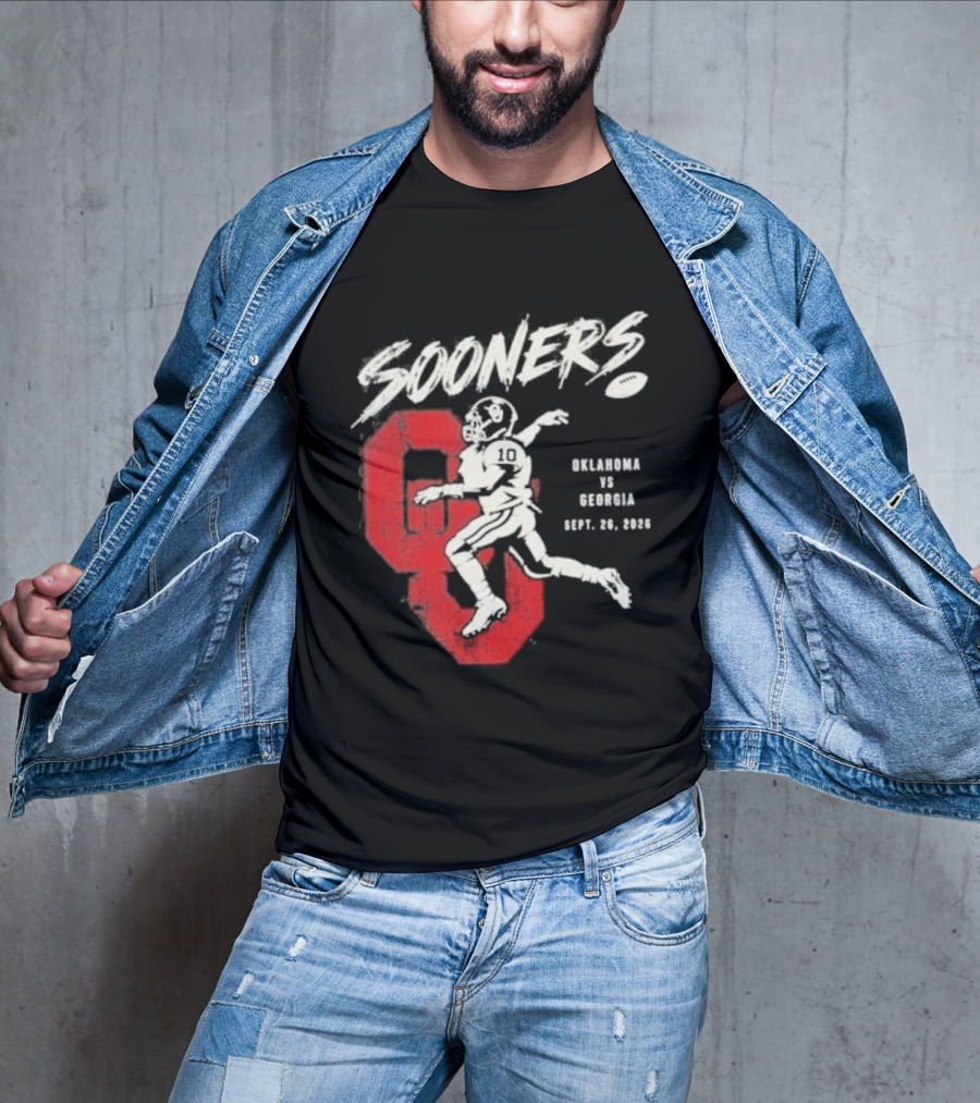 Oklahoma Sooners Vs Georgia Bulldogs Sept 26 2026 Football Matchup T-Shirt