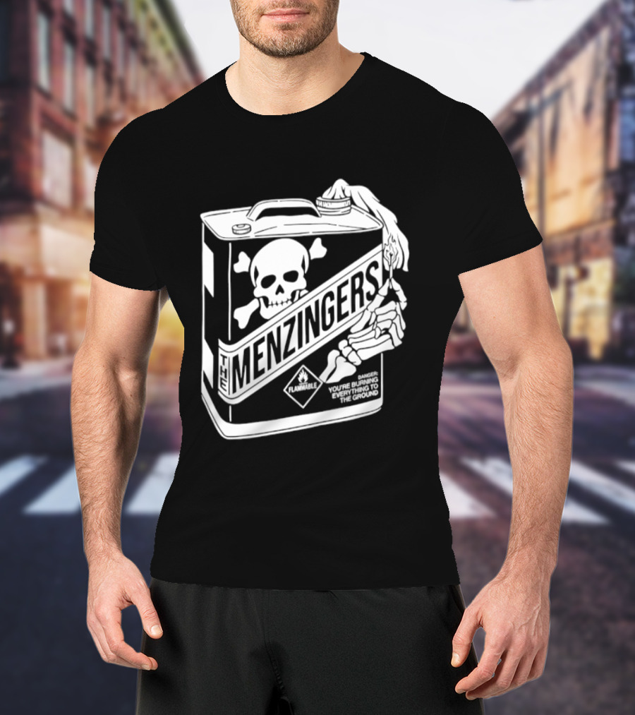 Menzingers Danger Skull Warning You Are Burning Everything To The Ground T-Shirt