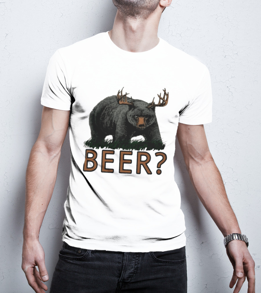 Bear With Antlers Beer T-Shirt