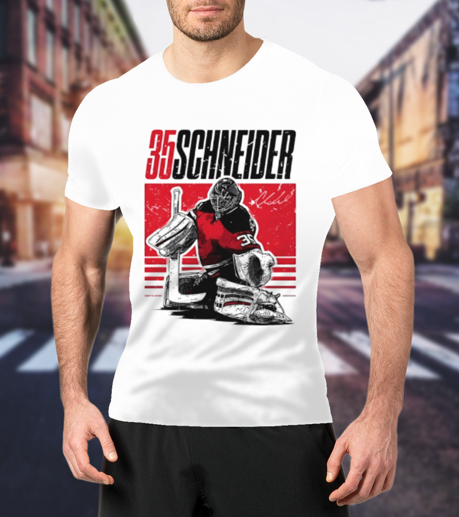 35 Schneider New Jersey Devils Hockey Player Starter T-Shirt