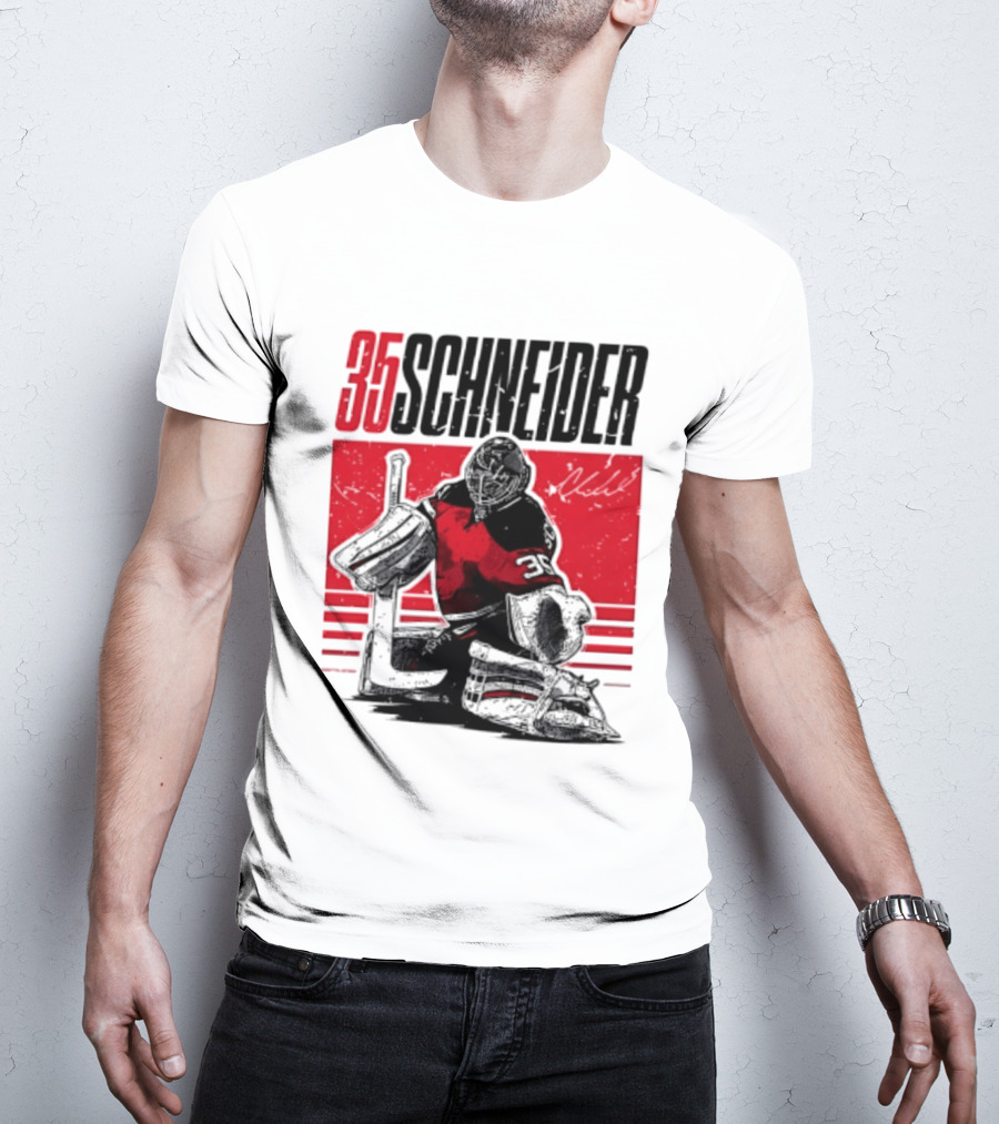 35 Schneider New Jersey Devils Hockey Player Starter T-Shirt