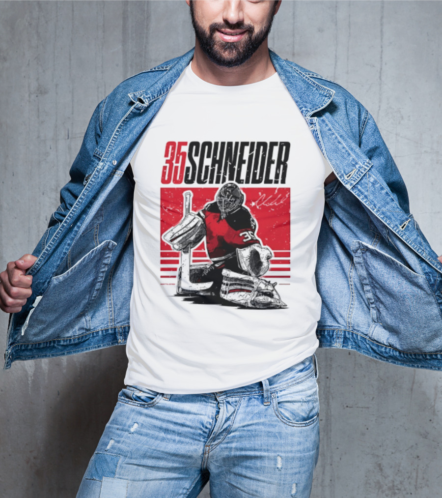 35 Schneider New Jersey Devils Hockey Player Starter T-Shirt