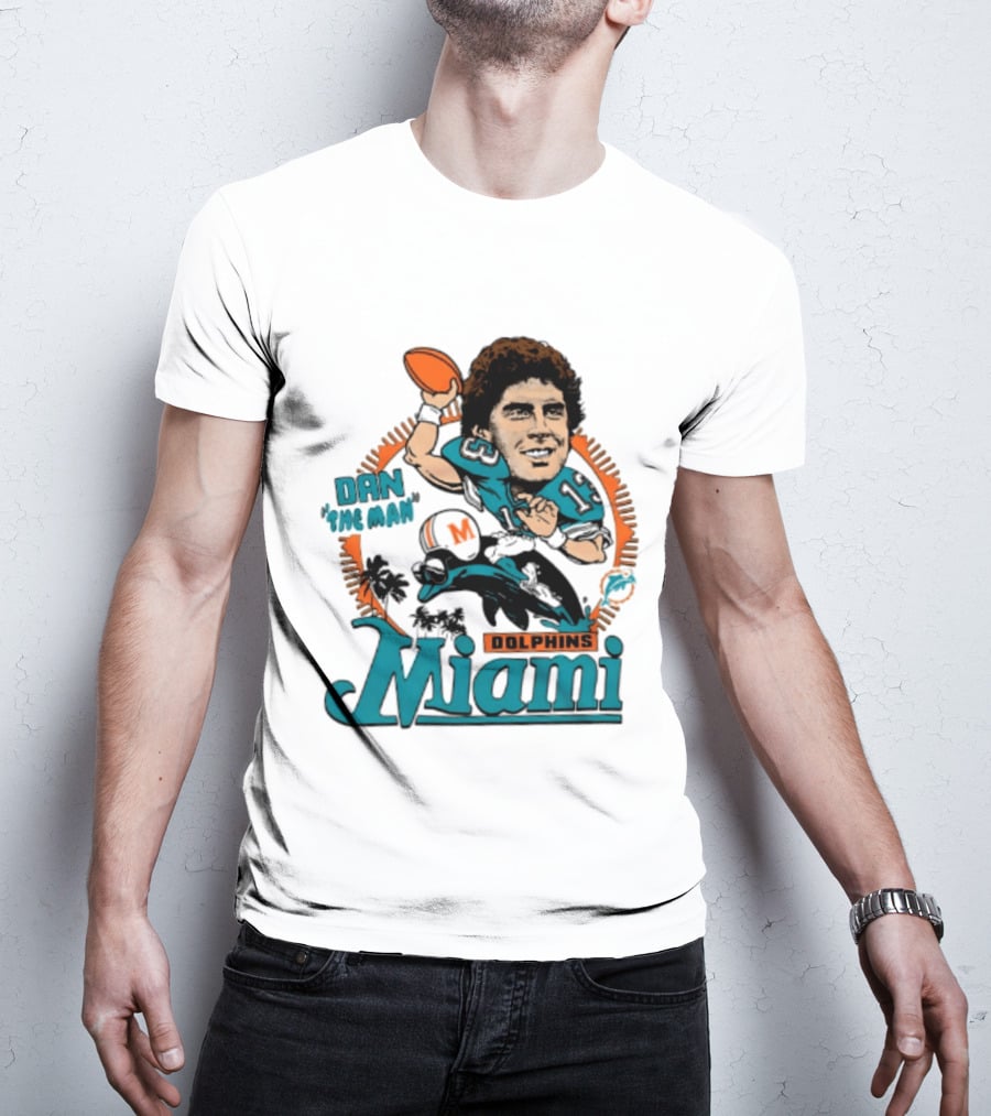 Dan Marino Miami Dolphins Dan The Man Caricature Football Miami T-Shirt