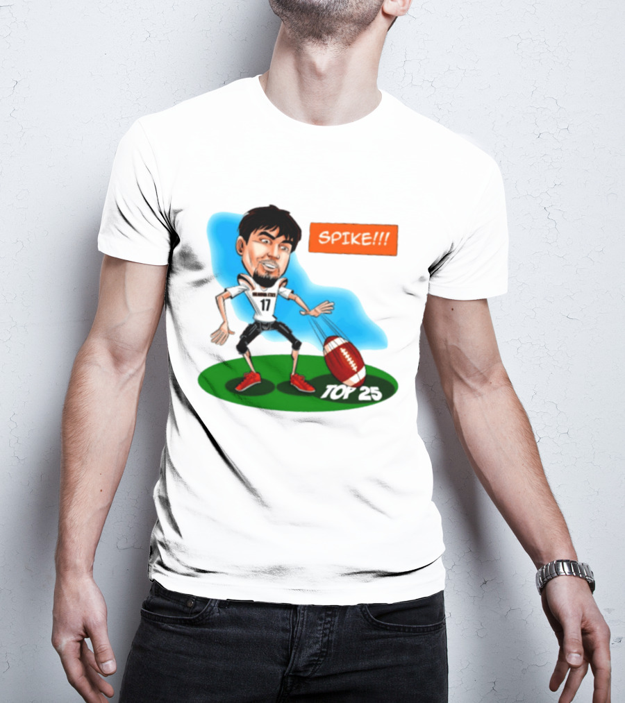 Drew Mestemaker Oklahoma State Football Spike Top 25 Player Caricature T-Shirt