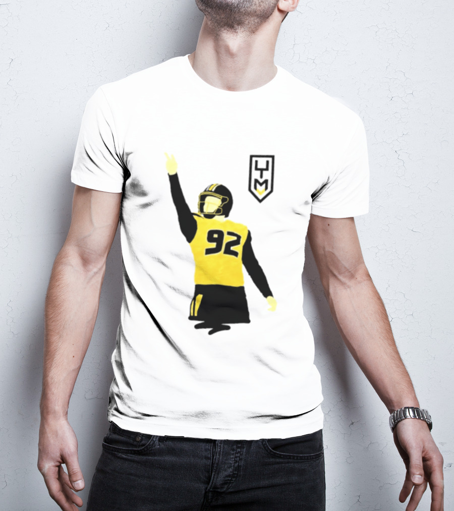Harrison Mevis 92 Los Angeles Rams The Thiccer Kicker Football Player Quarterback Iconic Celebratory Pose T-Shirt