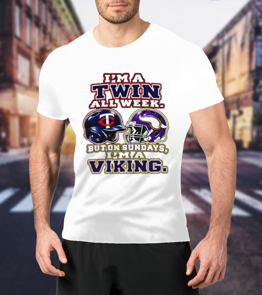 I'm A Twin All Week But On Sundays I'm A Viking T-Shirt