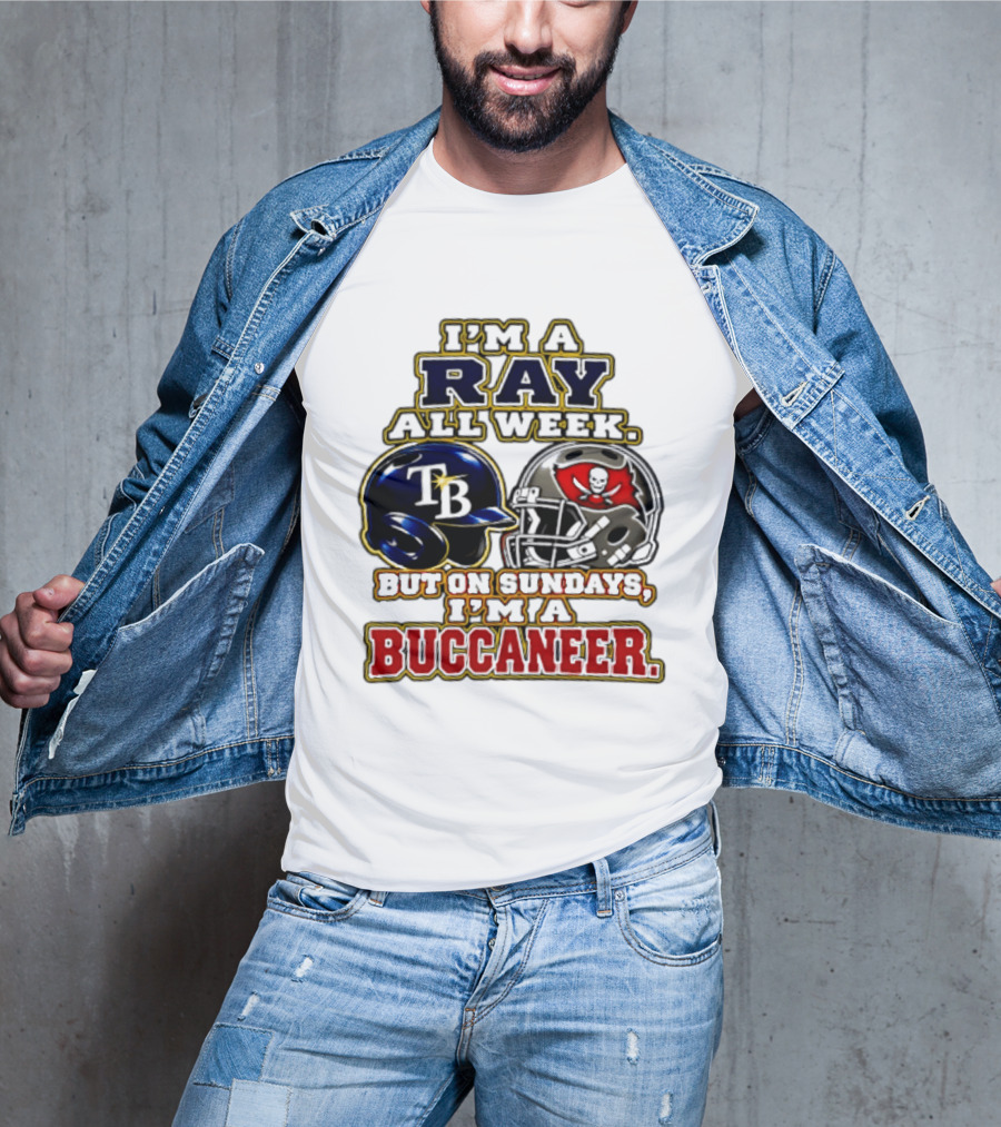 I'm A Ray All Week But On Sundays I'm A Buccaneer TB Helmet T-Shirt