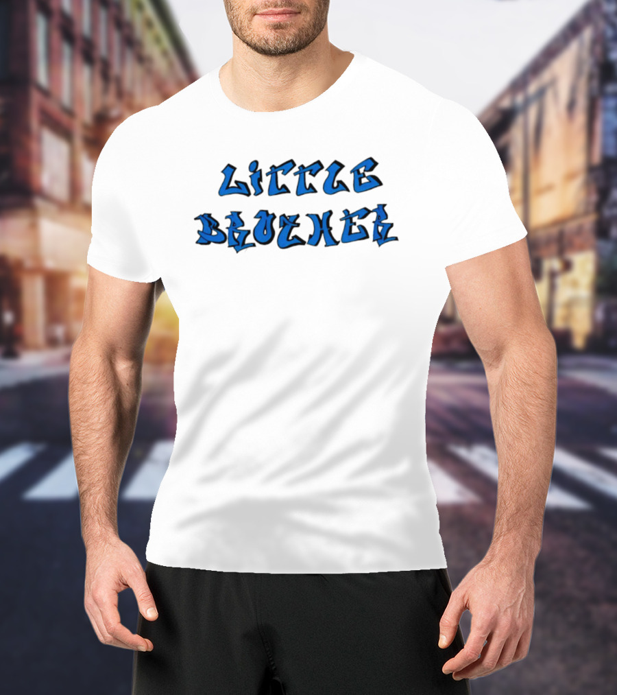 Little Brother Blue Graffiti Style Family Siblings T-Shirt