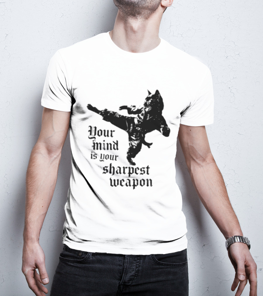 Your Mind Is Your Sharpest Weapon Karate Cat T-Shirt