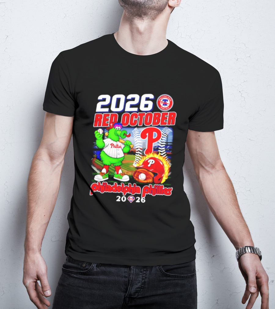 2026 Red October Philadelphia Phillies Phanatic P Phillies Baseball T-Shirt