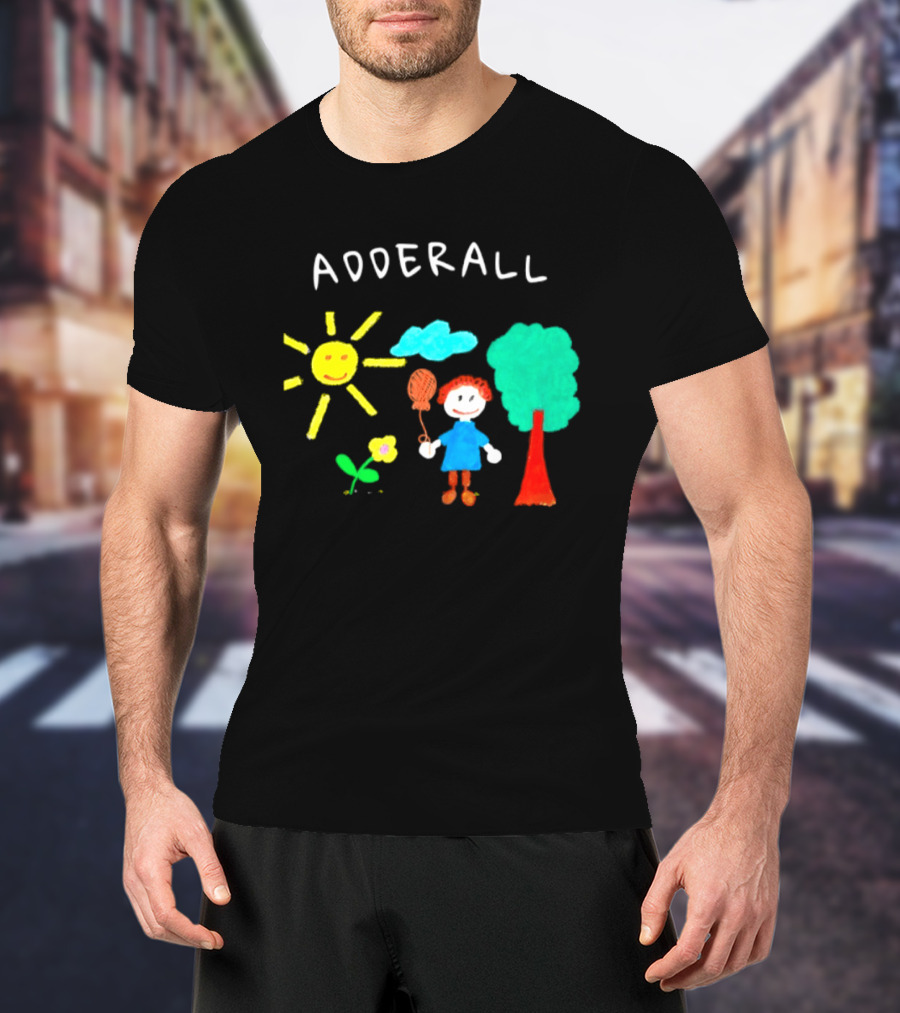Childhood ADHD Awareness Adderall Child Drawing With Sun And Tree T-Shirt