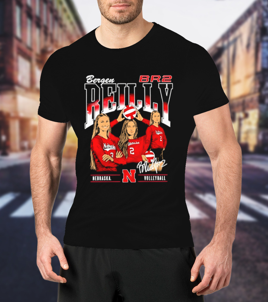 Bergen Reilly BR2 Nebraska Cornhuskers Volleyball Nebraska Volleyball T-Shirt