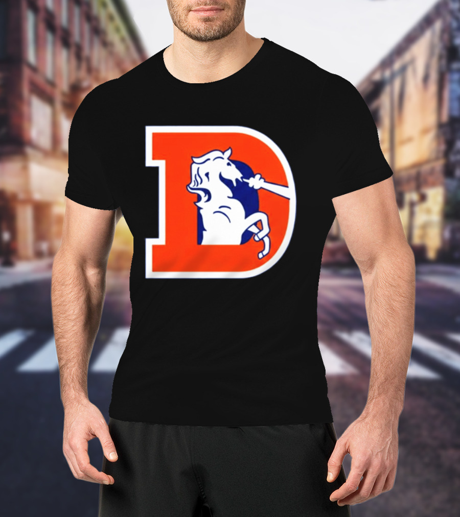 Bo Nix Broncos Old School Denver Horse Icon D T-Shirt