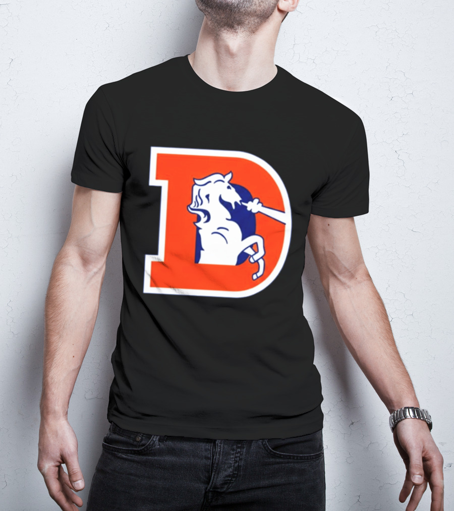 Bo Nix Broncos Old School Denver Horse Icon D T-Shirt