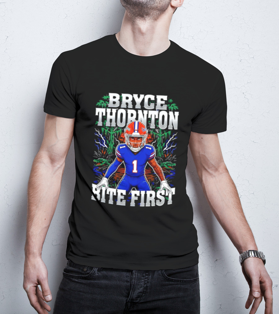Bryce Thornton Florida Gators Football Number One Bite First T-Shirt