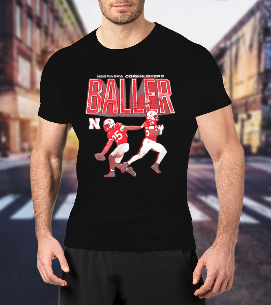 Baller Jamal Rule Nebraska Cornhuskers 25 Graffiti T-Shirt