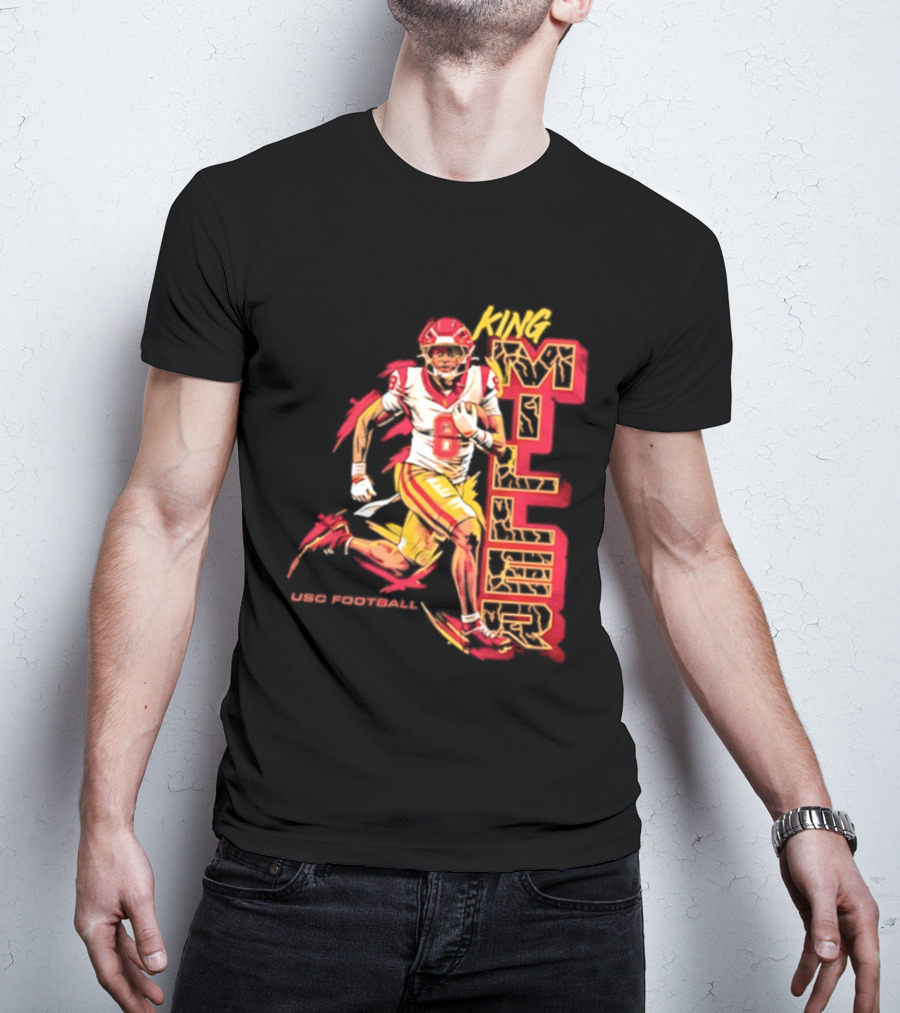 King Miller USC Trojans NCAA Football Player 8 Back Pedaling T-Shirt